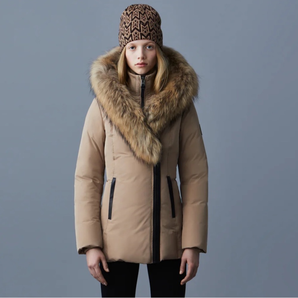 ADALI down coat with natural fur Signature Mackage Collar